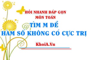 Tìm m để hàm số không có cực trị, điều kiện hàm bậc 3 không có cực trị? Toán lớp 12 - Hỏi nhanh đáp gọn